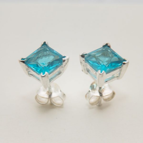 מייה עגילי כסף צמודים אקווה מרין