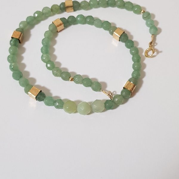 מייה שרשרת אוונטורין וגייד עם חרוזי גולדפילד